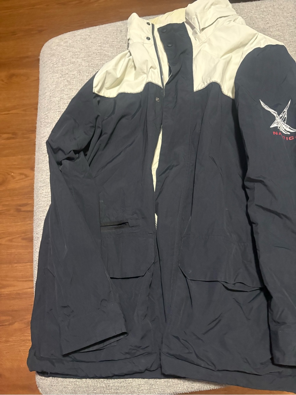 Nautica Mens Vintage Jacket Winter Coat Warm Fleece Lined Jacket Blue Size XL